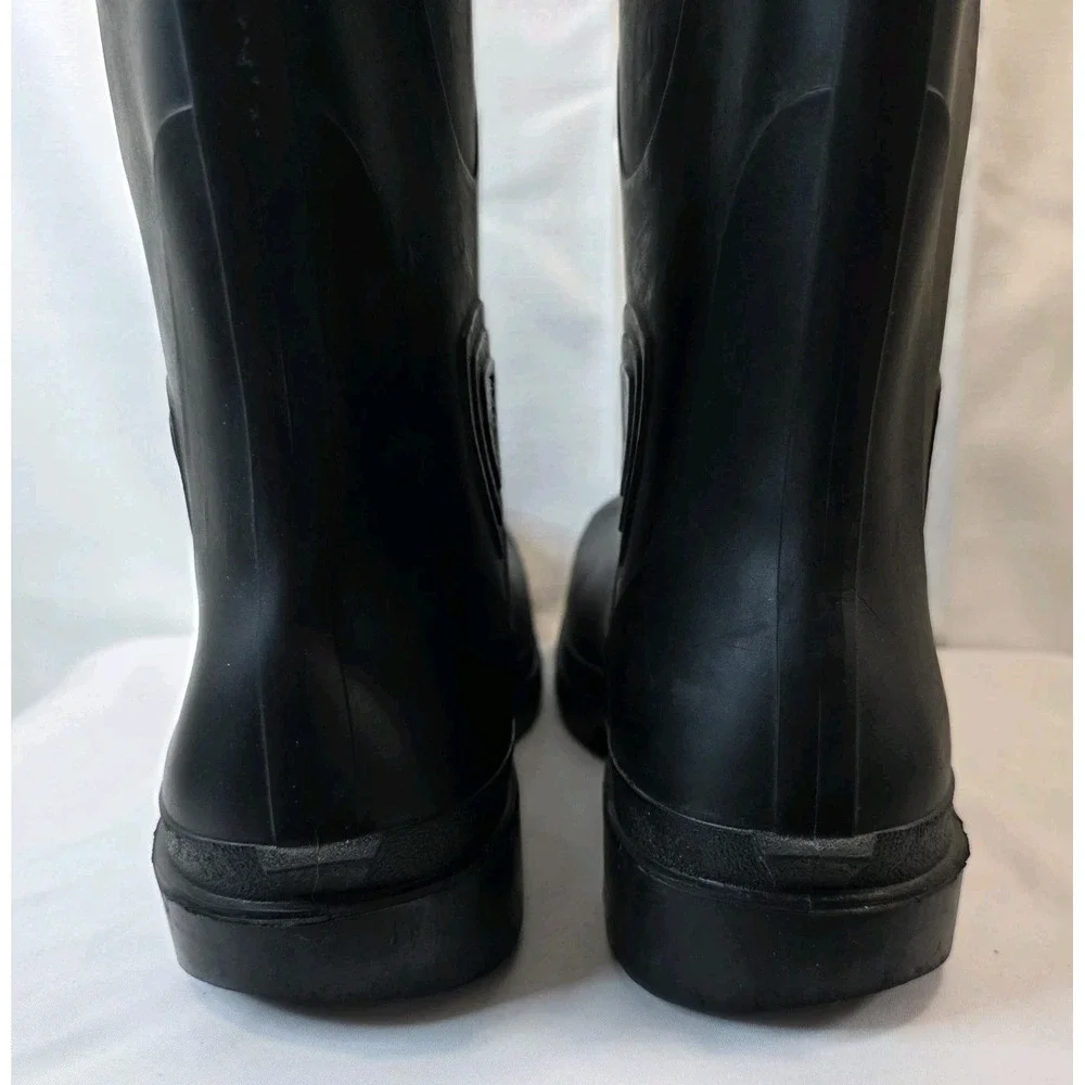 Tingley Waterproof Rain Boots Mens US 12 Black Rubber Mid Calf Pull On Round Toe